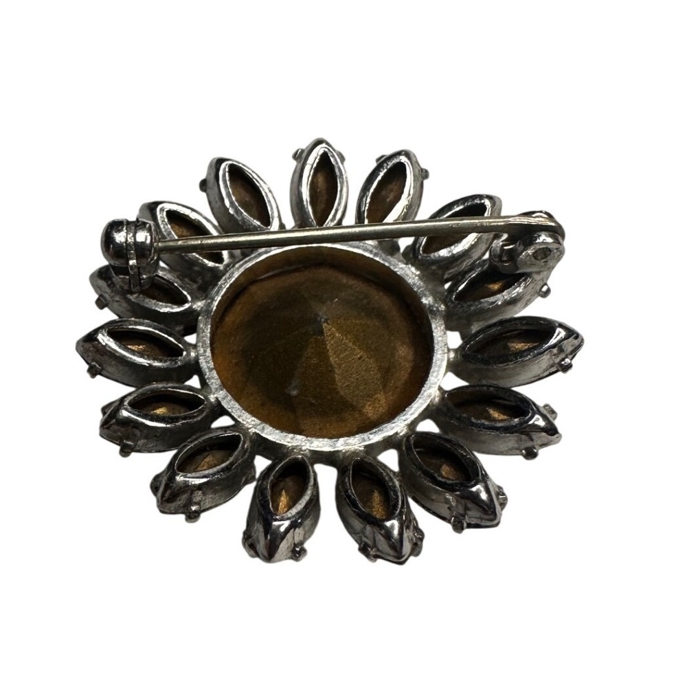 Bedazzled Rhinestone Statement Flower Pin Brooch‎ - Picture 2 of 3